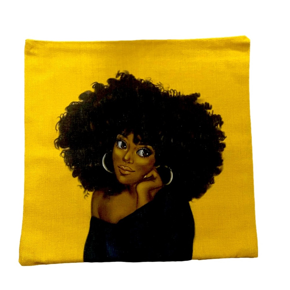 17” Pillow Case Cover Woman Gold Mustard goldenrod pillow is not included